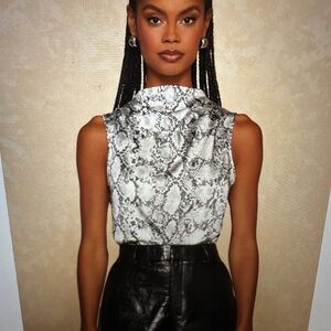 NWT - The Noli Shop - Mara Silk Sleeveless Top - Snakeskin - Size Small